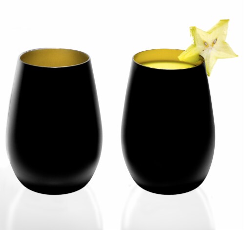 Stolzle Lausitz Olympia Tumbler - Matte Black/Gold Perspective: back