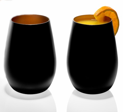 Stolzle Lausitz Olympia Tumbler - Matte Black/Bronze Perspective: back