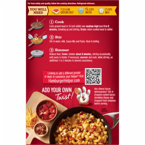 Hamburger Helper Cheeseburger Macaroni Perspective: back