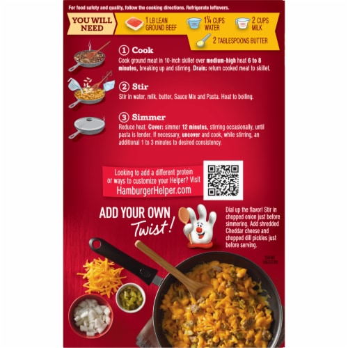 Hamburger Helper® Pasta Deluxe Cheeseburger Macaroni Perspective: back