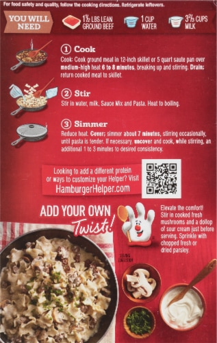 Hamburger Helper® Pasta Stroganoff Perspective: back