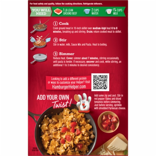 Hamburger Helper Pasta Lasagna Perspective: back