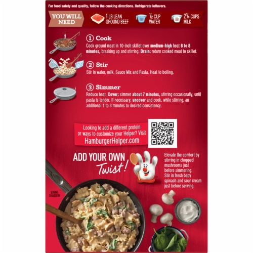Hamburger Helper® Deluxe Beef Stroganoff Pasta Meal Kit Perspective: back