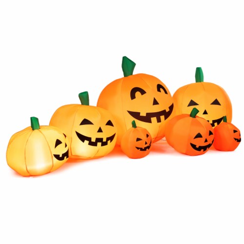 7.5' Halloween Inflatable 7 Pumpkins Patch W/LED Light Outdoor Garden Decoration Perspective: back