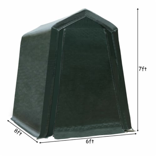 6'x8' Patio Tent Carport Storage Shelter Shed Car Canopy Heavy Duty Green Perspective: back