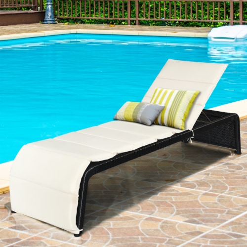 Costway patio store rattan lounge chair