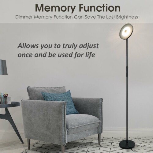 Gymax Standing Sky LED Light Modern Dimmable Torchiere Touch Control Bedroom Office Perspective: back