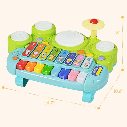 Costway 3 in 1 Musical Instruments Electronic Piano Xylophone Drum Set