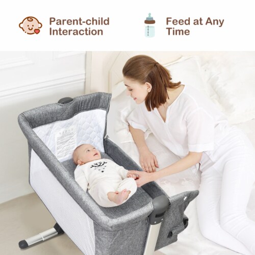 Baby joy Portable Baby Bed Side Sleeper Infant Travel 10 Inclined Bassinet Crib W Carrying 1 unit Foods Co