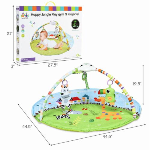 Costway Baby Activity Gym Play Mat w/ Hanging Toys Projector Infant Educational Playtime Perspective: back