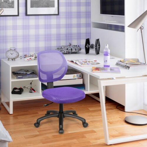 Costway Mesh Office Chair Low-Back Armless Computer Desk Chair Adjustable Height Perspective: back