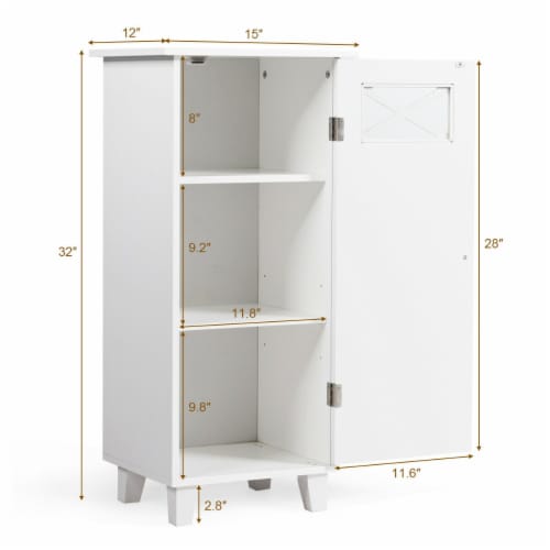 Freestanding Bathroom Storage Cabinet with 2 Drawers & Adjustable Shelf,  White, 1 Unit - Kroger