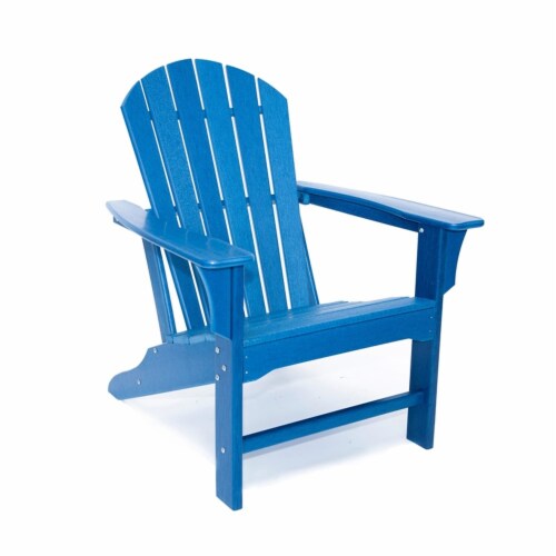 Hampton Navy Poly Outdoor Patio Adirondack Chair and Table Set Perspective: back