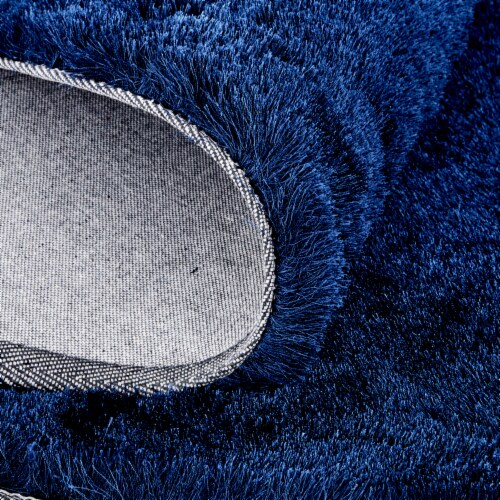 Feizy Rugs Indochine Plush Shag Rug with Metallic Sheen Area Rug - Dark Blue Perspective: back