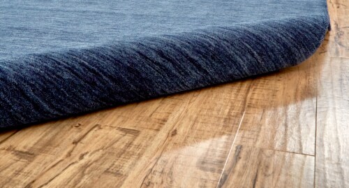 Feizy Rugs Midnight Navy Blue Luna Hand Woven Marled Wool Accent Rug Perspective: back