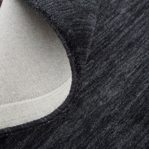 Feizy Luna Hand Woven Marled Wool Area Rug - Black/Dark Gray Perspective: back