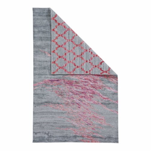 Feizy Cosmo 7'3  x 9'3  Luxe Reversible Abstract Fabric Rug in Persian Red/Gray Perspective: back