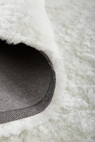 Feizy Rugs Bright White Indochine Plush Shag with Metallic Sheen Accent Rug Perspective: back