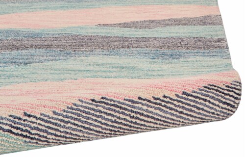Feizy Rugs Brinker Pastel Watercolor Tufted Rug - Turquoise/Pink Perspective: back