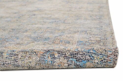 Feizy Rugs Caldwell Vintage Space Dyed Wool Area Rug - Blue/Light Gray Perspective: back