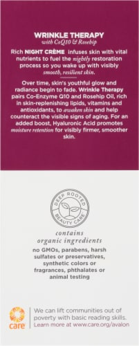 Avalon Organics Wrinkle Therapy With CoQ10 & Rosehip Perspective: back