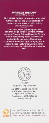 Avalon Organics Wrinkle Therapy With CoQ10 & Rosehip Perspective: back
