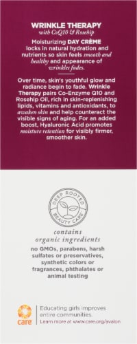 Avalon Organics CoQ10 Repair Wrinkle Therapy Day Creme Perspective: back