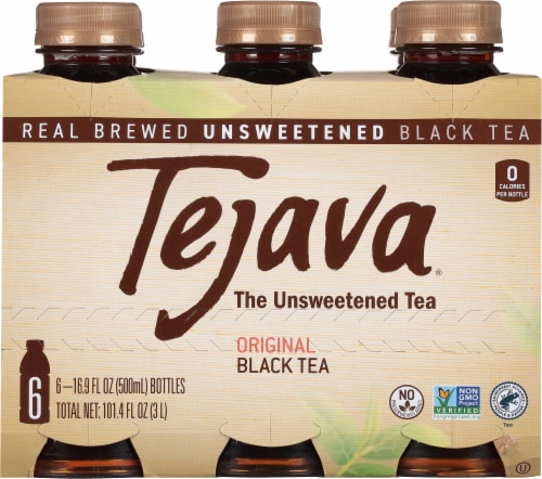 Tejava® Unsweetened Black Iced Tea Multipack Bottles Perspective: back
