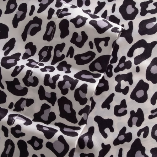 Elite Home Set of Satin Weaved Polyester Bed Sheets, King, Snow Leopard  Print, 1 Piece - Kroger