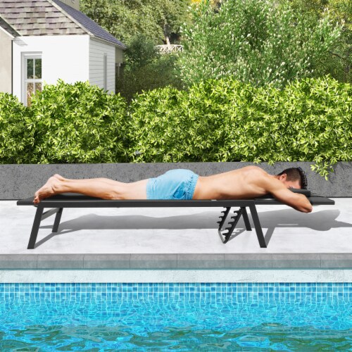 2 Pieces Patio Sunbathing Lounge Chair w Face Hole Detachable
