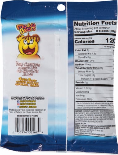 Muddy Bears Milk Chocolate Covered Gummi Bears Perspective: back