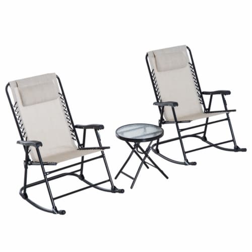 Outdoor Rocking Chair Patio Table Seating Set Rocker Bistro Folding Perspective: back