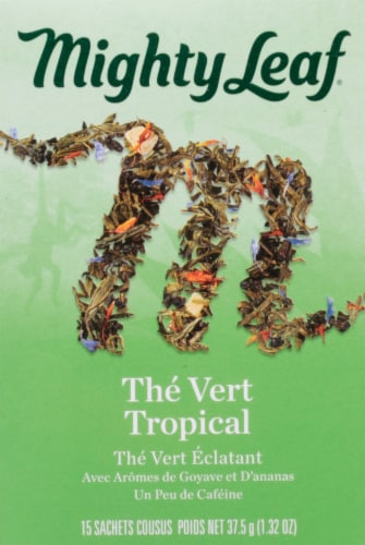 Mighty Leaf® Green Tea Tropical Stitched Pouches Perspective: back