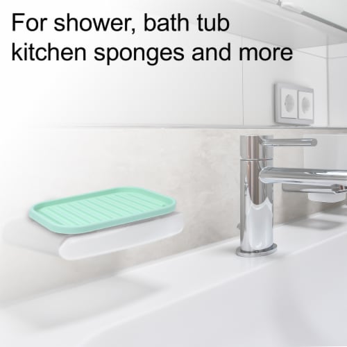 VOCOSTE Soap Cleaning Storage Keep Dry Home Bathroom Kitchen Silicone Soap Dish Perspective: back