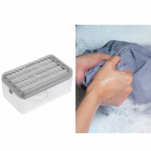 VOCOSTE Keep Soap Dry with Drain Multifunctional Soap Dish Soap Cleaning Storage Perspective: back