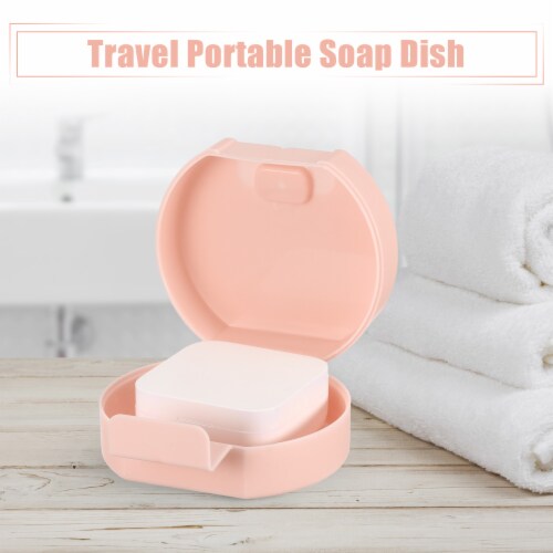 VOCOSTE Portable Soap Dish Box Soap Bar Holder for Travel Camping Gym Outdoor with Cover Perspective: back