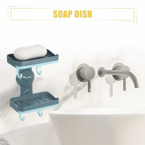 VOCOSTE Wall Mounted Soap Dish Soap Box Soap Holder for Bathroom Kitchen Perspective: back