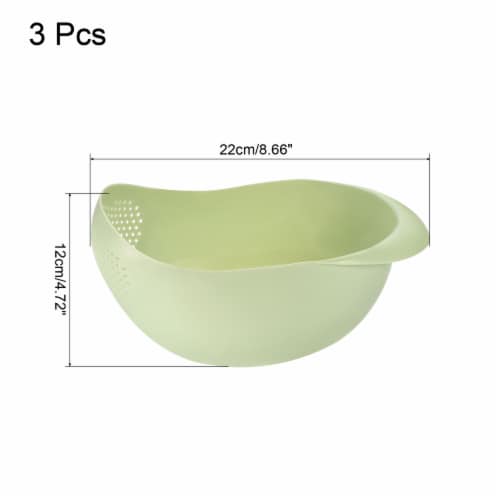 uxcell 3pcs Rice Washer Strainer Colander Fruit Washing Drain Basket Perspective: back
