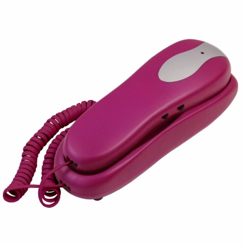 Slimline Purple Colored Phone For Wall Or Desk With Memory Perspective: back