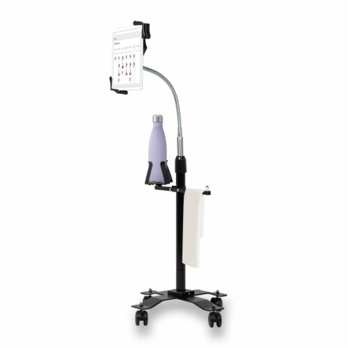 Cup Holder and Towel Rack Gym Buddy Add-On for CTA Digital Floor Stands Perspective: back