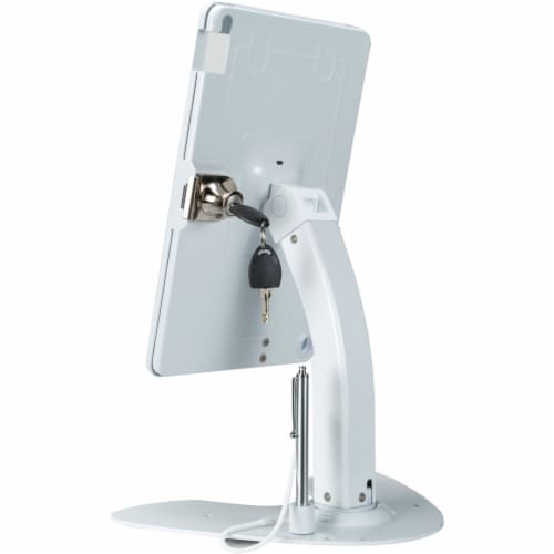 Dual Security Kiosk Stand with Locking Case and Cable for iPad (White) Perspective: back
