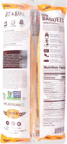 Izzio Artisan Bakery Take & Bake Demi Baguette Twin Pack Perspective: back