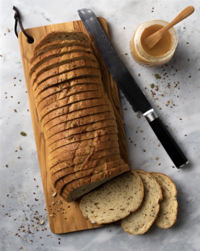 Izzio Artisan Bakery Lucky 7 Multigrain Sourdough Bread Loaf Perspective: back