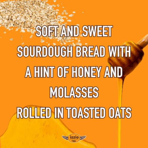 Izzio Artisan Bakery Honey & Oats Sourdough Bread Loaf Perspective: back