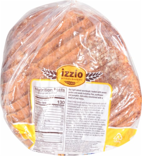 Izzio Artisan Bakery Lucky 7 Multigrain Sourdough Perspective: back