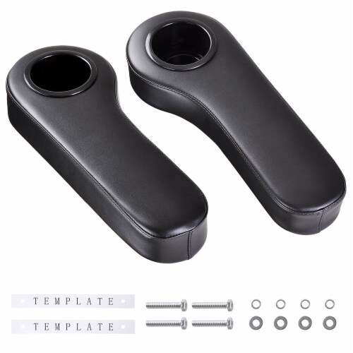 Yescom 2pcs Universal Golf Cart Armrest Cushion with Cup Holder Fits for Club Car Rear Seats Perspective: back