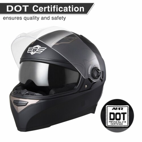 DAHR RUN-F1OT Motorcycle Full Face Helmet Dual Visors Sun Shield ABS Street Bike Touring Perspective: back