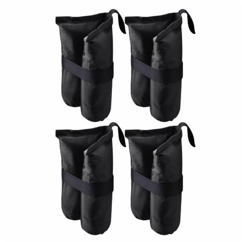 4 Pcs Weight Sand Bag Oxford with Grommet for Outdoor Easy Pop Up Canopy Tent Gazebo Black Perspective: back