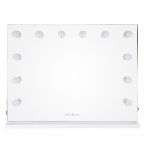 Byootique 33 x26 Lighted Hollywood Vanity Mirror 12pcs Dimmer LED Tabletop Wall Mount Makeup 1 Foods Co