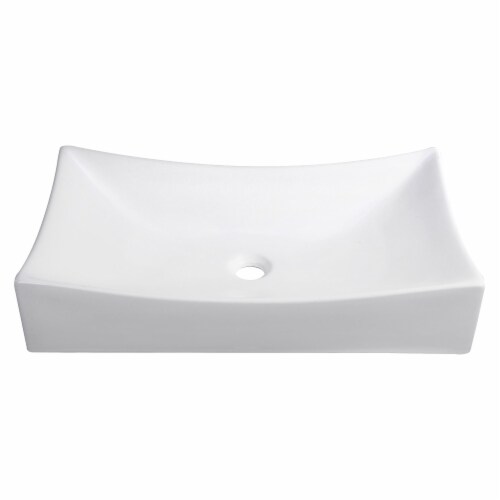 Aquaterior® 2 Pack Rectangle Porcelain Above Counter Vessel Sink Basin with Pop up Drain Perspective: back
